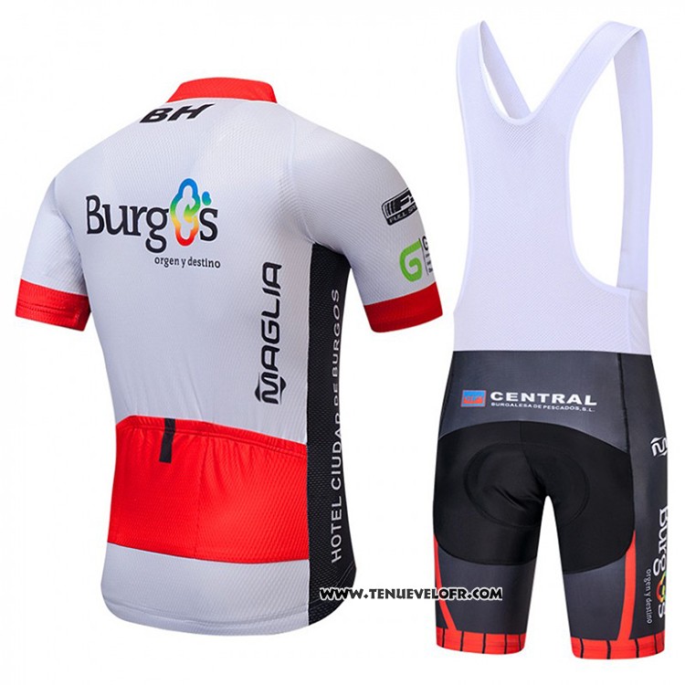 2018 Maillot Ciclismo Burgos BH Blanc et Rouge Manches Courtes et Cuissard